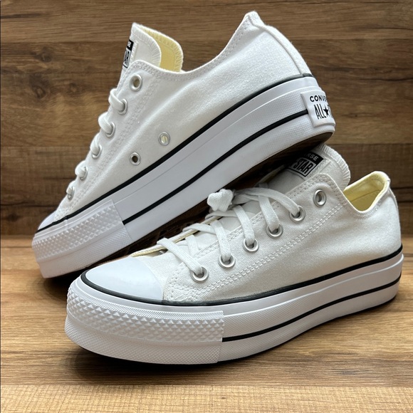 Converse All Star platform White Low-Top Sneakers - Picture 3 of 9